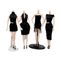Vestido Preto Estiloso Para Boneca De 115cm 30cm 16 Com Sapatos Grátis Boneca Não Incluída