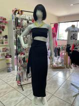 Vestido Preto Longo Amarração e Top