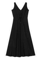 Vestido Preto Longuete Feminino Marialícia - Elegante e Confortável