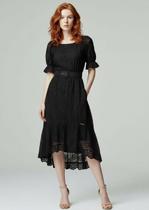 Vestido preto midi liese fascinius