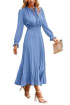 Vestido PRETTYGARDEN 2025 Midi Swiss Dot A-Line XL Azul Claro Vestido PRETTYGARDEN 2025 Midi Swiss Dot A-Line XL Azul Claro