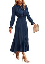 Vestido PRETTYGARDEN 2025 Primavera Outono Manga Longa Midi XL Vestido PRETTYGARDEN 2025 Primavera Outono Manga Longa Midi XL
