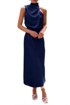 Vestido PRETTYGARDEN 2025 sin mangas con cuello simulado de satén XL