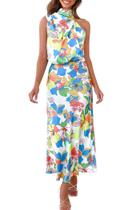 Vestido PRETTYGARDEN 2025 Verão Cetim Regata Maxi Estampado L Vestido PRETTYGARDEN 2025 Verão Cetim Regata Maxi Estampado L