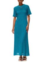 Vestido PRETTYGARDEN 2025 Verão Maxi Vazado Azul XL