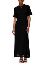 Vestido PRETTYGARDEN 2025 Verão Preto Vazado XL