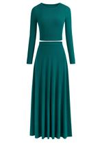 Vestido PRETTYGARDEN Conjunto de Saia de Malha Canelada 2 Peças Azul Verde P