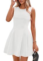 Vestido PRETTYGARDEN de línea A sin mangas mini blanco Talla XX-Large Vestido PRETTYGARDEN de línea A sin mangas mini blanco Talla XX-Large