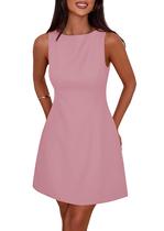 Vestido PRETTYGARDEN Feminino Curto 2025 Verão Regata Rosa Vestido PRETTYGARDEN Feminino Curto 2025 Verão Regata Rosa