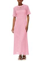 Vestido PRETTYGARDEN Maxi Vazado com Ilhós Rosa XL