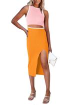 Vestido PRETTYGARDEN Midi Justo de Verão Feminino XL