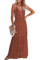 Vestido PRETTYGARDEN XL Vermelho Ferrugem Regata Maxi Praia