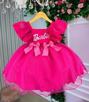 Vestido Princesa Belli Tematico Barbie Pink Babado