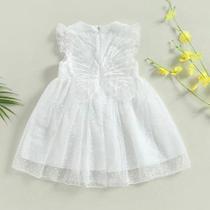 Vestido Princesa Borboleta Bebê Rosa/branco Batizado Festa