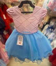 Vestido Princesa Infantil Rosa Festa Chuva De Amor Saia Tule Azul Com Cinto de Strass Vestido Princesa Infantil Rosa Festa Chuva De Amor Saia Tule Azul Com Cinto de Strass
