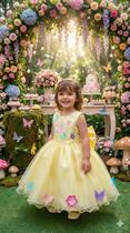 Vestido Princesa Jardim Encantado Amarelo Vestido Princesa Jardim Encantado Amarelo