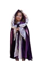 Vestido Princesa Medieval Acompanha Capa roxo com pelos luxuoso Vestido Princesa Medieval Acompanha Capa roxo com pelos luxuoso