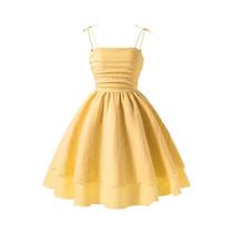 Vestido Princesa Rosa Em Camadas Com Alças Para Crianças, Estilo Doce, Vestido Casual Para Meninas