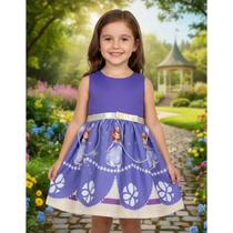 Vestido Princesa Sofia Temático Festa Infantil Tamanho:12