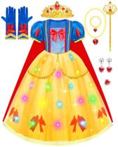 Vestido Princess Meland Light Up para meninas de 3 a 8 anos com acessórios