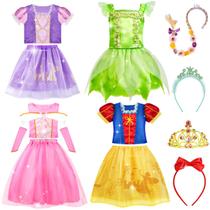 Vestido Princess Meland para meninas com brinquedos de princesa de 3 a 8 anos Vestido Princess Meland para meninas com brinquedos de princesa de 3 a 8 anos