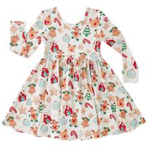Vestido pureborn Toddler Girl Bamboo Viscose Christmas 2-3T