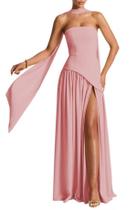 Vestido PUXIU, cachecol ajustável, longo, empoeirado, rosa, dama de honra feminina Vestido PUXIU, cachecol ajustável, longo, empoeirado, rosa, dama de honra feminina