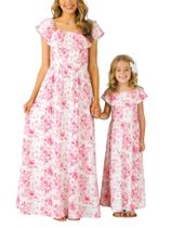 Vestido Qin.Orianna Mommy and Me Summer Off Shoulder Beach