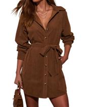 Vestido R.Vivimos Corduroy Cotton Outono Inverno 2026 com bolsos Vestido R.Vivimos Corduroy Cotton Outono Inverno 2026 com bolsos