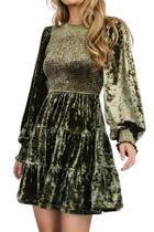 Vestido R.Vivimos Crushed Velvet outono/inverno para mulheres