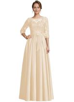 Vestido: Raomiao, renda, cetim, mamãe do noivo, champanhe