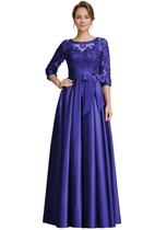 Vestido raomiao Satin Mother of the Bride Deep Blue Tamanho 8 Vestido raomiao Satin Mother of the Bride Deep Blue Tamanho 8