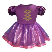 Vestido Rapunzel Mesversário e Aniversario Vovó Caprichosa Kids