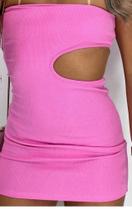 Vestido recorte rosa feminino sem alça ,com bojo TAM M