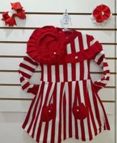 Vestido Red listrado com boina Vestido Red listrado com boina