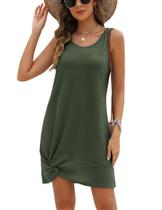 Vestido regata AI'MAGE Waffle Knit Twist com capa de banho verde Vestido regata AI'MAGE Waffle Knit Twist com capa de banho verde