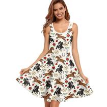 Vestido regata feminino ZWPINITUP Rose Horse Racing Festival Vestido regata feminino ZWPINITUP Rose Horse Racing Festival
