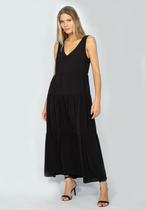 Vestido Regata Longo Peri Viscose Amazonia Vital Camadas Preto