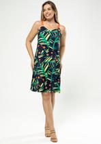 Vestido Regata Pau a Pique Estampado Azul Marinho