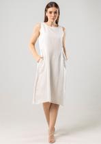 Vestido Regata Pau a Pique Viscolinho Off White