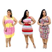 Vestido Regata Tamanho Grande Estampado Plus Size Visco Vestido Regata Tamanho Grande Estampado Plus Size Visco