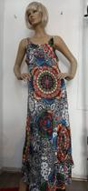 vestido regatao evase 100% viscose estampa mandalas desigual vestido regatao evase 100% viscose estampa mandalas desigual
