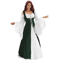 Vestido renascentista WYZJL Medieval Ren Faire Costume verde S/M