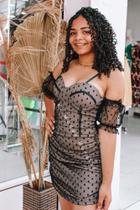 Vestido Rendado Estampa poá