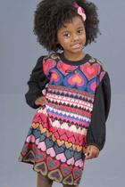 Vestido reto em crepe estampa exclusiva e mangas em malha tricot Pakita Vestido reto em crepe estampa exclusiva e mangas em malha tricot Pakita