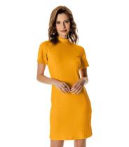 Vestido Ribana Canelada Lurex Rovitex Amarelo