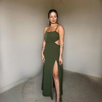 Vestido Rita Feminino Fenda Lateral Modelo Casual Formal Amarração Costas