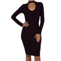 Vestido Riu Kiu Manga Longa - Roxo Vestido Riu Kiu Manga Longa - Roxo