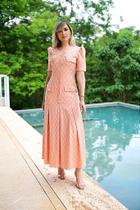 Vestido Roberta - Bordado Xadrez Elegante e Sofisticado