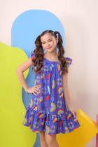 Vestido Rodado Feminino Sê Tu Benção Roxo Com Arco Íris